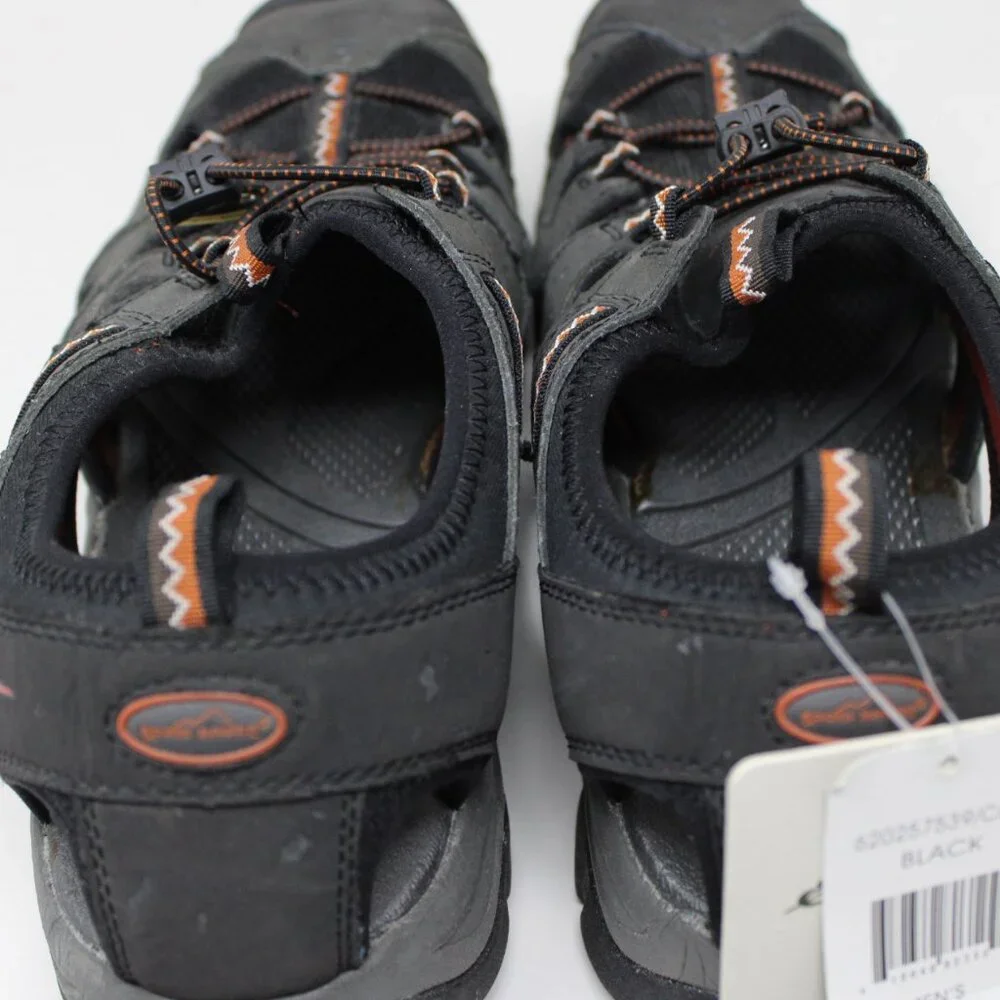 Eddie Bauer Carl Sandals NWT‎ Mens 13 Black Hiking Outdoor Adjustable Closed Toe